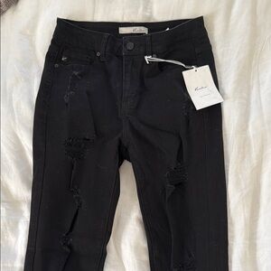 KanCan Women's Black Distressed Jeans